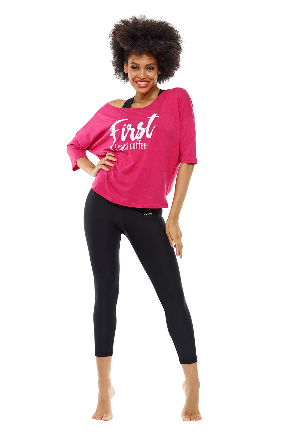WINSHAPE - Functional Power Shape 7/8-tights „High Waist“ Hwl302, Schwarz, Slim Style, Leggings Donna