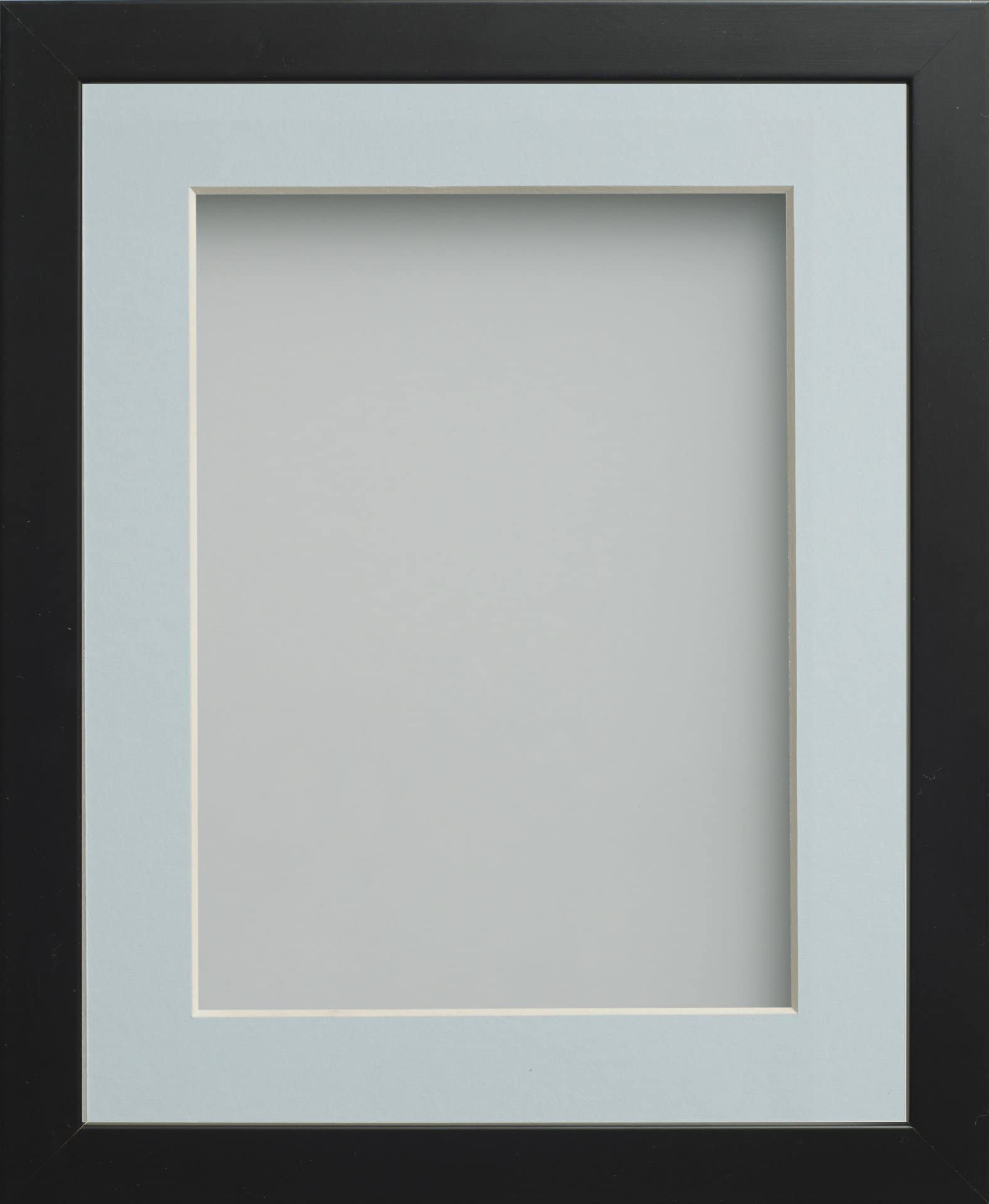 Frame Company Connolly Range Black Wooden Picture Photo Frame with Light Blue Mount