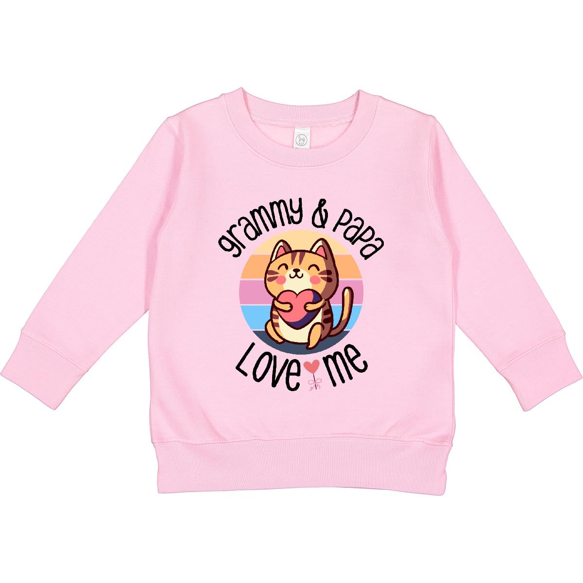 inktastic Grammy and Papa Love Me Grandkids Cat Toddler Sweatshirt 5-6 Pink 43419
