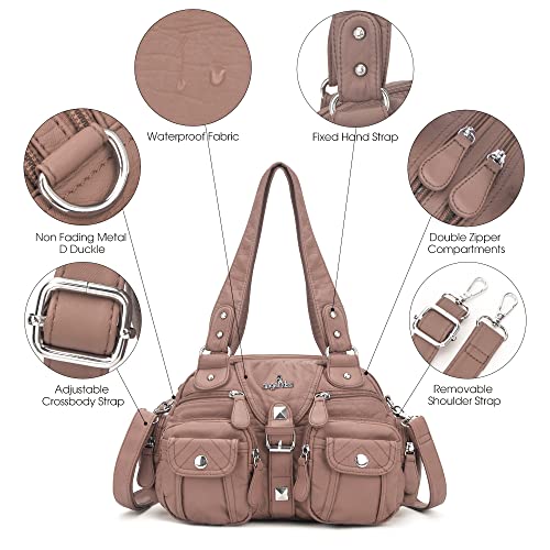 Image of Angel Kiss Hobo Crossbody Purses for Women Shoulder Bag Multipocket Soft Hobo Purses Removable Strap Leather Handbags