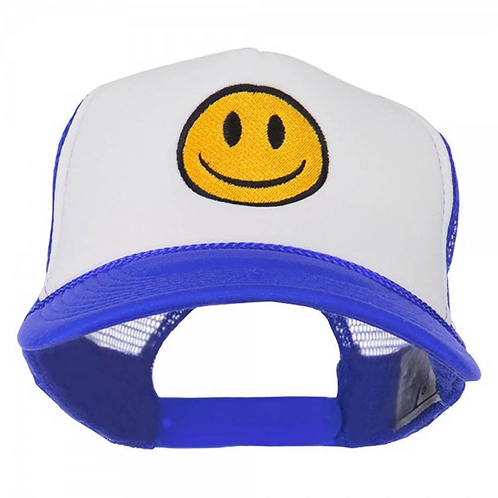 e4Hats.com Smile Face Embroidered Foam Mesh Back Cap