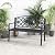 GIANTEX 50.5" Metal Outdoor Bench, Floral Design Cast Iron Backrest