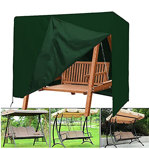 Aocet Hollywoodschaukel Abdeckung, Abdeckplane Abdeckung Schutzhülle 3 Sitzer für Hollywoodschaukel Gartenmöbel Gartenschaukel - Wasserdicht, 220×125×170cm, Abdeckhauben für Möbelsets (Color : Green) Cover