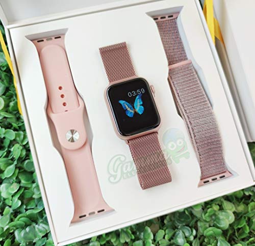 Relógio Smartwatch IWO 13 Série 6 44mm GPS com 3 Pulseiras Inclusas Rose Lançamento