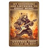 Photo Gallery zypeng funny bear guitar metal tin signs for home vintage garage decor poster - my neighbors are listening to great music sign man cave decor for men decorazione da parete da uomo 30 x 20 cm Photo Gallery zypeng funny bear guitar metal tin signs for home vintage garage decor poster - my neighbors are listening to great music sign man cave decor for men decorazione da parete da uomo 30 x 20 cm