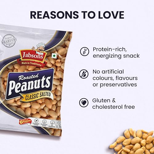 Jabsons Roasted Peanuts Classic Salted Indian Penuts, Brown