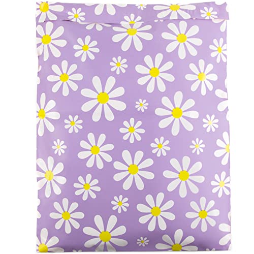 Image of Inspired Mailers - Large Poly Mailers 14.5 x 19-50 Pack - Purple Daisies - Large Shipping Bags for Clothing - Large Mailing Envelopes - Shipping Envelopes - Mailers Poly Bags