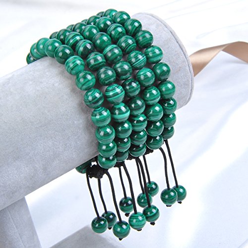 Image of MASSIVE BEADS Natural Healing Crystal Beads Unisex Adjustable Macrame Bracelets, 6mm, Stone, Jasper