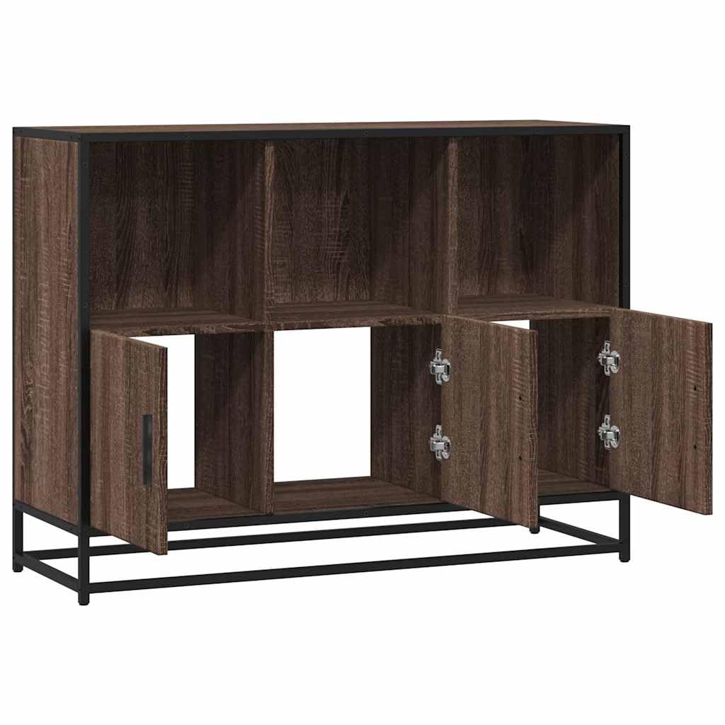 Credenza Moderna Rovere Marrone in Truciolato 100x35x76 cm