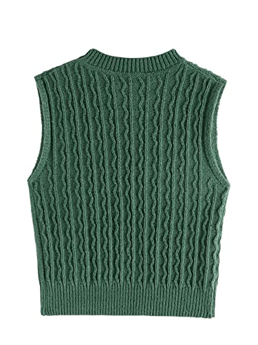 SweatyRocks Women's Casual Sleeveless Round Neck Tank Top Button Front Knit Sweater Vest2