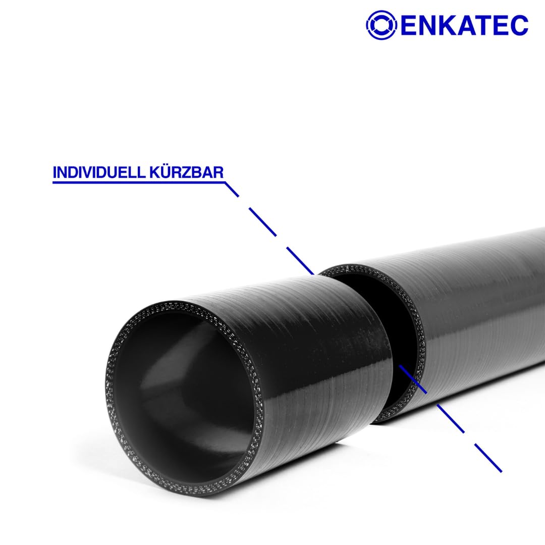 ENKATEC® 100mm Tubo Reductor de Silicona Negro ID 16-114mm 22-13mm