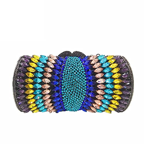 Image of Boutique De FGG Mini Sparkly Crystal Clutch Purse for Women,Evening Bags with Spikes,Wedding Party Rhinestone Clutch Handbag