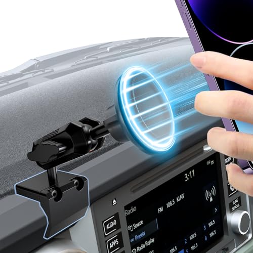 Phone Mount for Toyota Tacoma 2016-2023 3rd Gen Tacoma Magnetic Dashboard Phone Holder Fit for All Smartphone 360 Adjustable Metal Material Compatible With MagSafe Toyota Tacoma Accessories