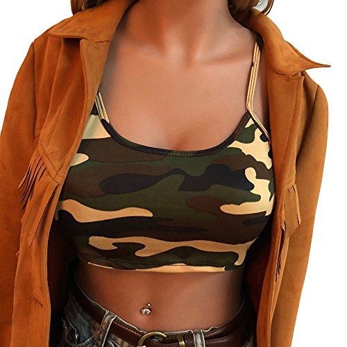 Darringls Tank Top para Mujer,Camiseta Sexy Crop Imprimir Top Mujer Chaleco Halter Camisola Blusa Camiseta sin Mangas Ropa Verano Casual para Chicas