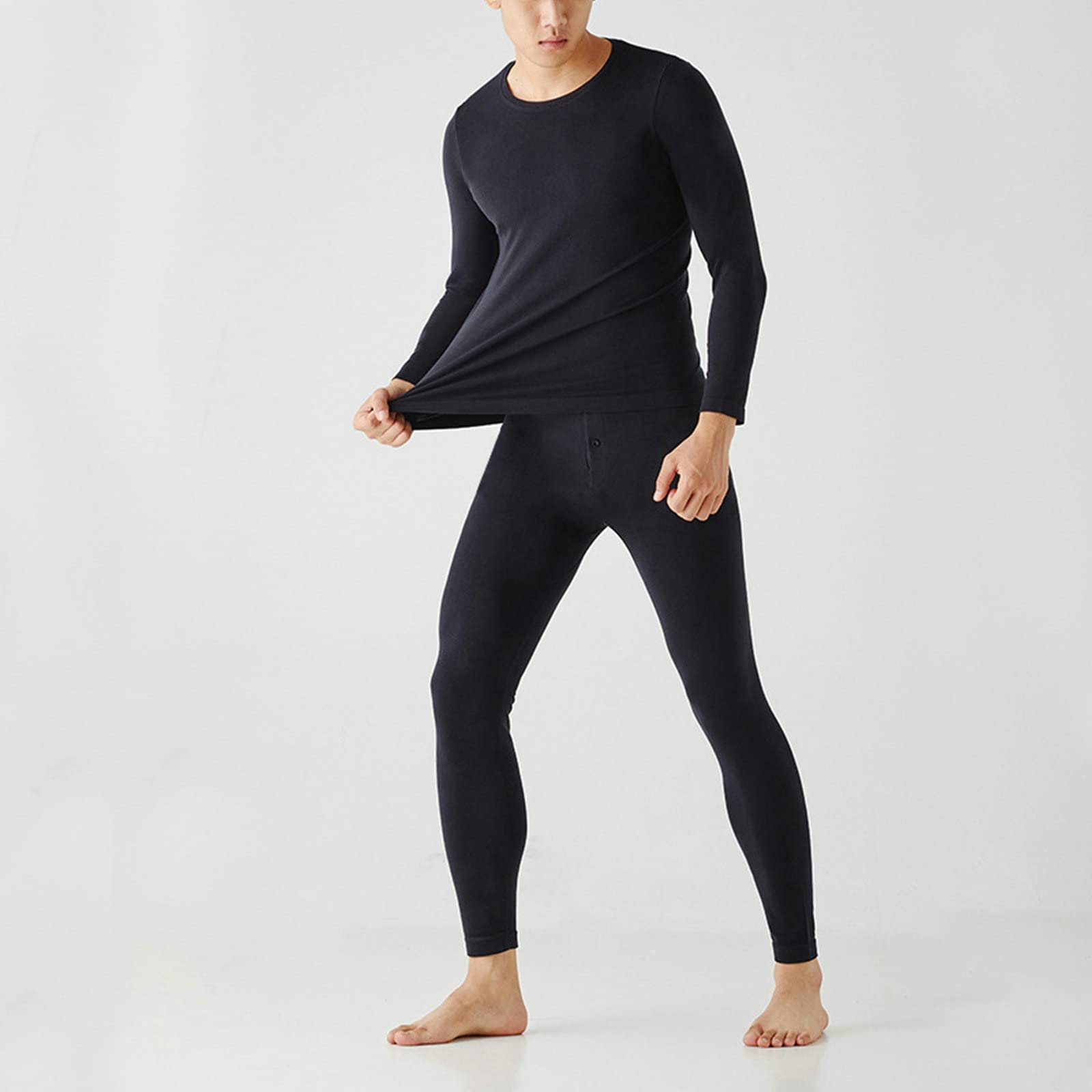 Daesar Thermounterwäsche Set Acryl, Funktionsunterwäsche Herren Skiunterwäsche One Size Königsblau Winter Thermowäsche Unterhemd + Unterhose