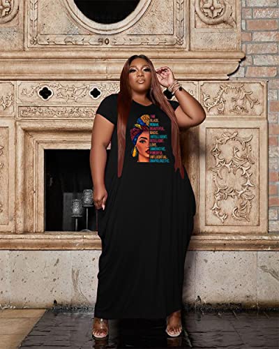 Image of YeGine Oversize Tshirt Dress Plus Size Short Sleeve Maxi Dress with Pockets