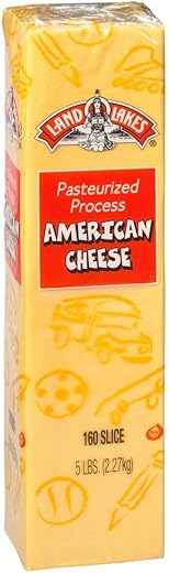Land O Lakes 160 Slice Yellow American Cheese, 5 Pound -- 6 per case.