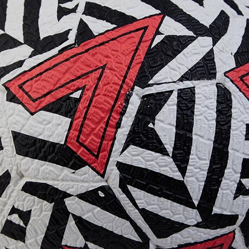 Mitre Street-Soccer-Fußball | Äußerst strapazierfähig | Perfekt für Hartplätze Fußball, Weiß/Schwarz/Bib-Rot, 5