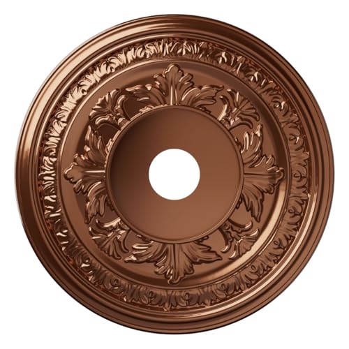 Image of 22 inchOD x 3 1 /2 inchID x 1 inchP Baltimore Thermoformed PVC Ceiling Medallion (Fits Canopies up to 7 3 /4 inch), Bright Coat Dark Bronze
