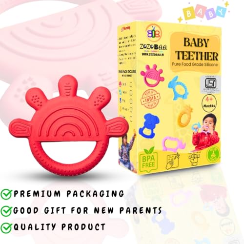 Image of Finger Shape Soft Silicone Teether for Baby Gums, Teething Toys for Babies, BPA Free, Pain-Relief, Non-Toxic, 100% Food Grade, Soothing & Smooth Edges Easy to Grasp Chewable-Hand (Pack of 1)