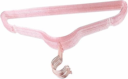 Miniatura 4 de Perchas de ropa, triángulos resistentes que ahorran espacio con purpurina transparente de cristal sin costuras, percheros esenciales para el hogar