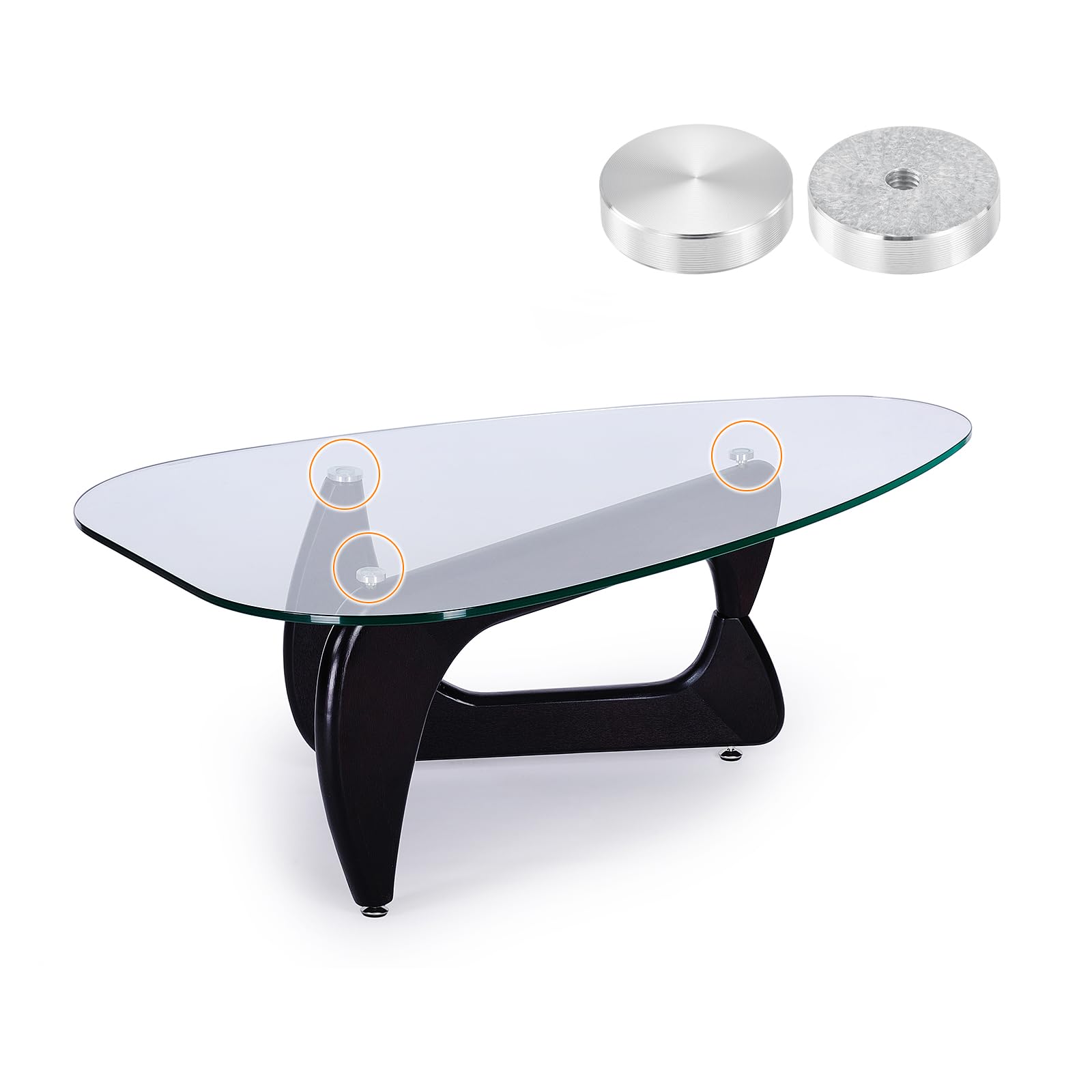QUARKZMAN Hardware per Disco Alluminio a Forma Rotonda Filettatura Diametro di 30mm M6, 2pz Adattatore per Piano Vetro Disco Circolare Alluminio per Tavolo Vetro, Argento
