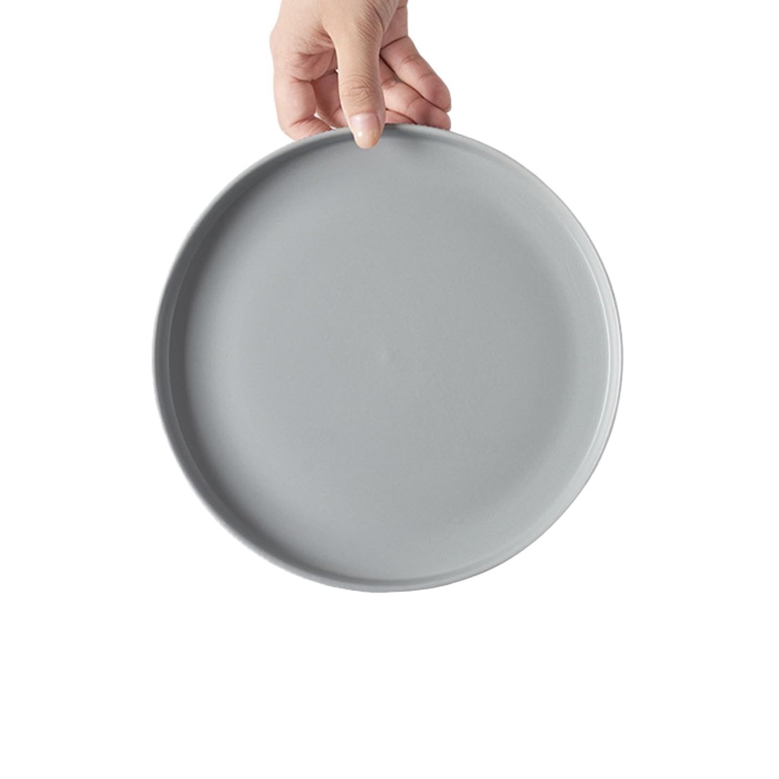 Prosta osobowość ceramicznych naczyń stołowych - 8 cali płasko-szare
