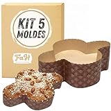 FAH - Set di Moldes para Colomba de Pascua (5 unidades - 750 gr) - Papel de celulosa pura de microonda Ideal para uso en horno, desechable de alta densidad, resistente al calor 200 °C