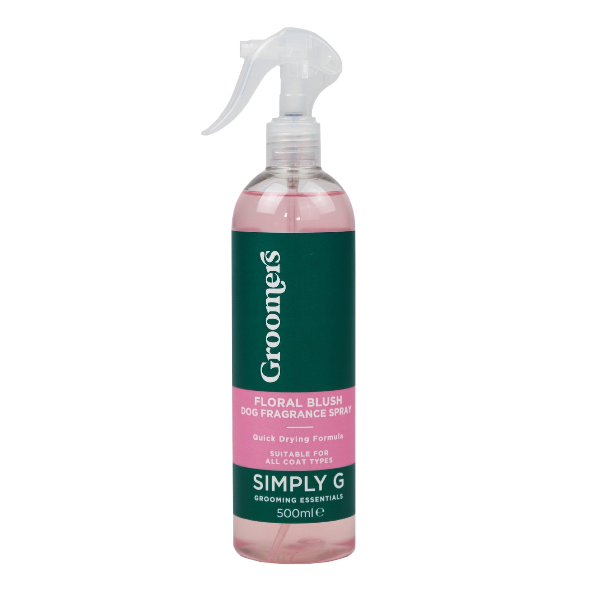 Groomers Simply G Floral Blush Dog Fragrance Spray - pH Balanced Dog Perfume Spray - Floral Scented Coat Freshener - For All Coat Types - Vegan Friendly 500ml
