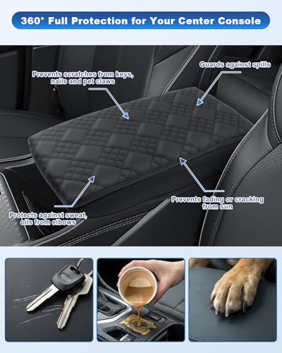 Image of CDEFG for 2025 2026 Jeep Wagoneer S Center Console Cover, for 2025 2026 Jeep Wagoneer S (Limited, Launch Edition) Accessories Armrest Cover Middle Console Pad Arm Rest Protector Leather Cover