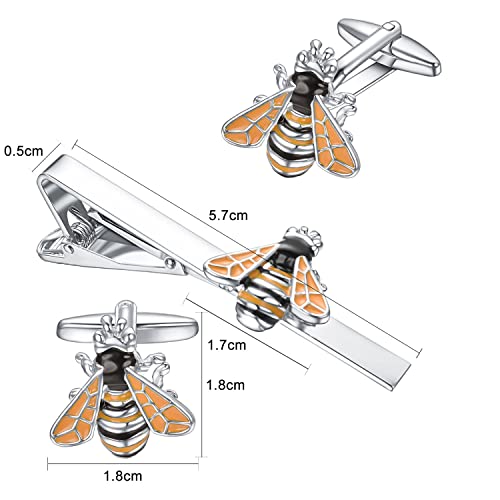 Personalized Insects Tie Clip Cufflinks Set for Men Gold Silver Bee Ladybug Frog Butterfly Tie Clip Cufflinks Groom Wedding Business Party Jewelry2