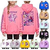 Girls Hoodie Sweatshirt Long Sleeve Pullover Casual Cartoon Anime Hooded Fall Clothes Pink