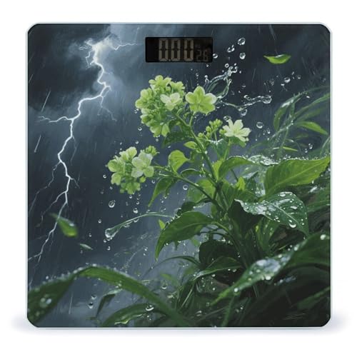 Báscula digital de baño con pantalla LCD y vidrio templado