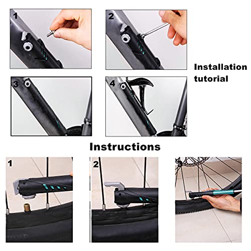 EDIONS Bike Repair Kit, Home Bike Portable Patches Fixes Tool with Bicycle Repair Bag & Bicycle Tire Pump for Mountain Bike and Road Bike Camping Travel Essentials Tool Bag (Mini Pump: Blue) - Image 7