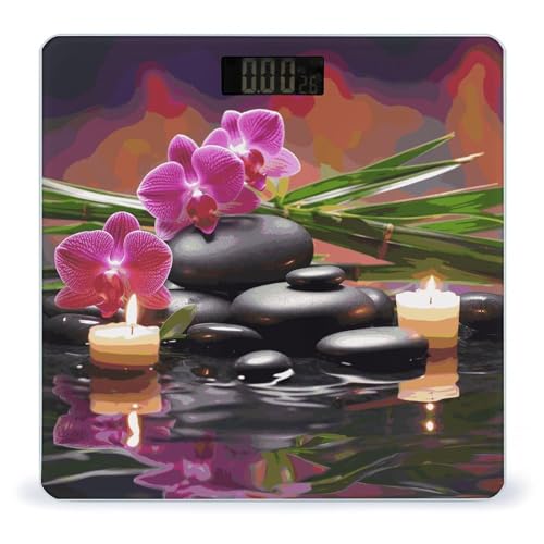 Báscula digital de baño con piedras de masaje y vidrio templado miniatura 1