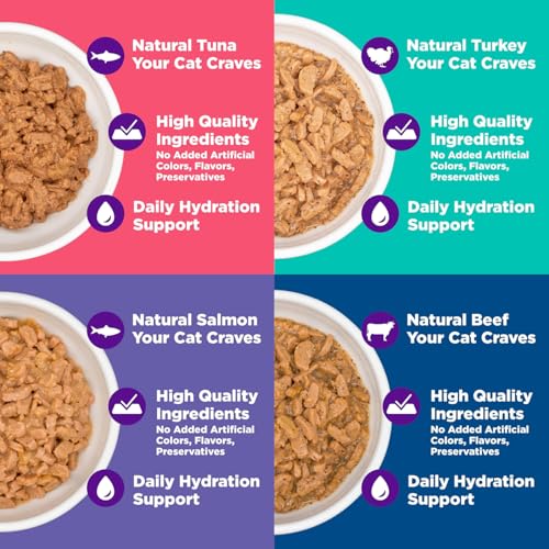 Wellness Complete Health Canned Wet Cat Food Natural, Protein-Rich Cat Food Grilled Cuts in Sauce- 12 Pack Cans Variety 4 Flavor - (Chicken,Beef, Tuna & Turkey Entrée Recipe) 3 Ounce Cans - image 3