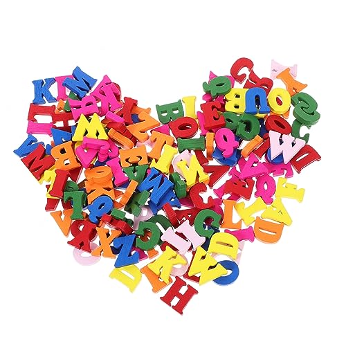 VICASKY Bright Double-Sided Wooden Alphabet Letters 200pcs Decorative Letters for Crafts Wall Hanging Dec