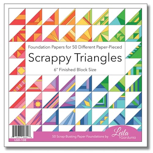 Triangle Foundation Paper-Piecing Pad with Scrappy Designs by Leila Gardunia