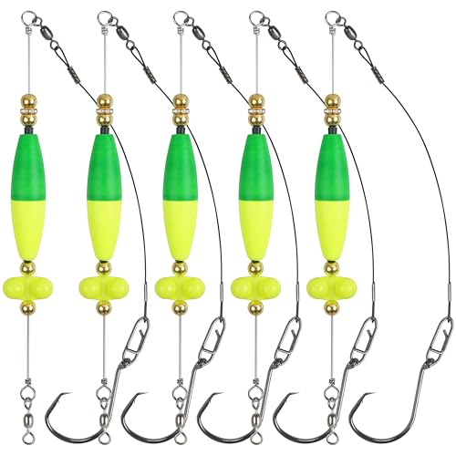 Catfish Rigs Catfish Float Rigs,Catfishing Tackle with Catfish Rattles Beads Peg Floats Santee Cooper Rigs Catfish Rig Tackle for Bank Fishing 6/0 8/0 Circle Hooks