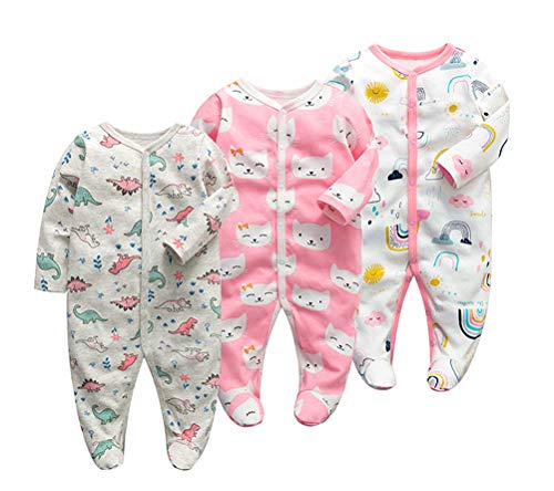 Monvecle Unisex Baby Cotton Multi-Pieces Layette Set Infants Long Sleeve Bodysuits Pants Shirts Gift Set Pack