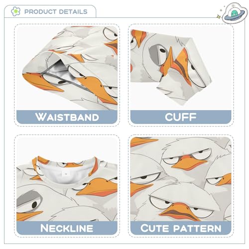 JUNZAN Cartoon Albatross White Little Boys Sweatshirt Hoodie Fleece Outerwear for Kids Party 4T3