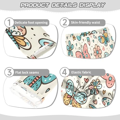 Toddler Girls Leggings Printed Yoga Pants Leggings Green Pink Butterfly for Kids3