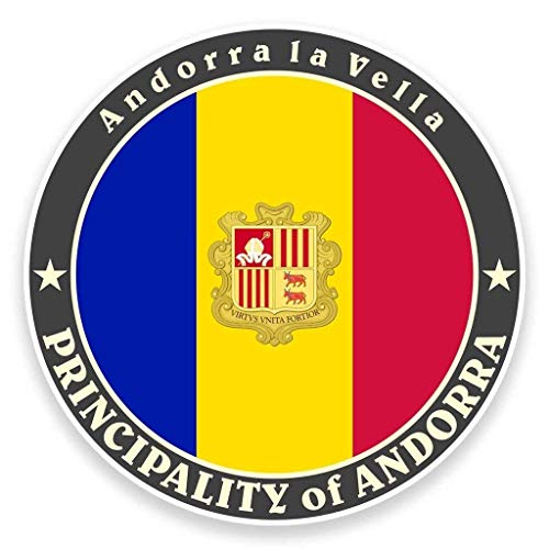 Andorra la Vella Flag Round Metal 0.75" Lapel Pin Hat Shirt Pin Tie Tack Pinback2