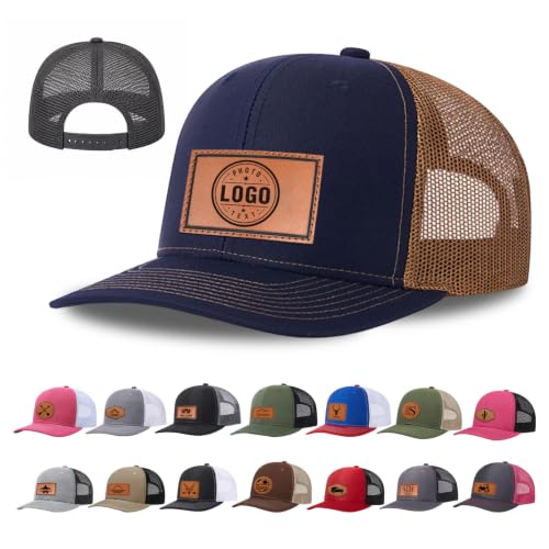 Image of Custom Hats for Men and Women, Personalized Baseball Cap with Leather Patch