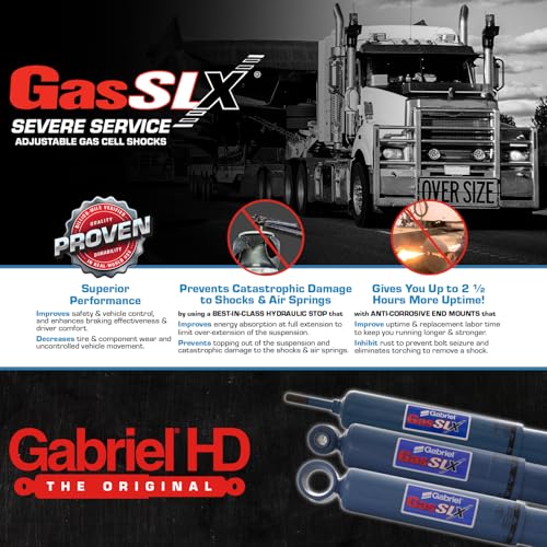 Image of Gabriel 89437 GasSLX Adjustable HD Right Shocks Fits East Manufacturing Corp Various Trailers; OEM# 517-05809-20, 6130-0114, 23362, 680570