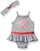 Calvin Klein Baby Girls' Stripe Jersey Sunsuit with Headband