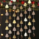 Cheerland Champagne Gold Tree Garland for Hanging Christmas Decorations Baby Shower Woodland Theme Party Decoration Christmas Streamers Backdrop Tree Garland Decor for Birthday Party New Year