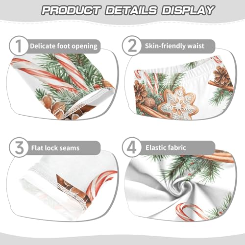 ZZKKO Girls Leggings Christmas Cookie and Cinnamon Toddler Girls Clothes Leggings for Girls Toddler Girls Leggings 3-4T3