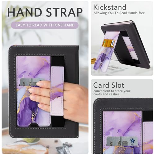 Image of CoBak Case with Stand for Kindle Paperwhite 12th Gen 2024 Released (7 inch) & Kindle Colorsoft Signature Edition - Durable PU Leather Cover with Auto Sleep Wake, Card Slot, Hand Strap Feature
