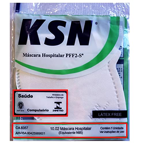 Máscaras N95/PFF2 KSN Hospitalar (10un.)
